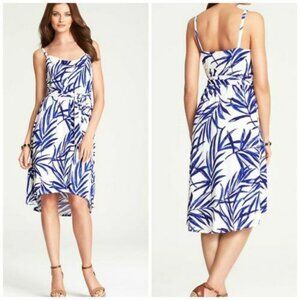 Blue Tropical Leaf Dress - Ann Taylor